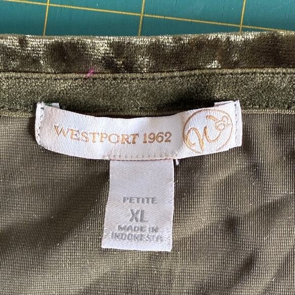 Westport 1962 Womens Stretchy Velour Sweater 3/4 Sleeves sz Petite XL Scoop Neck - Picture 3 of 5